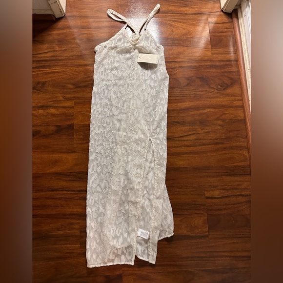 Miken WHITE Juniors' Lurex Animal-Print Midi Cover-Up Dress, size XS NWT - Picture 2 of 7